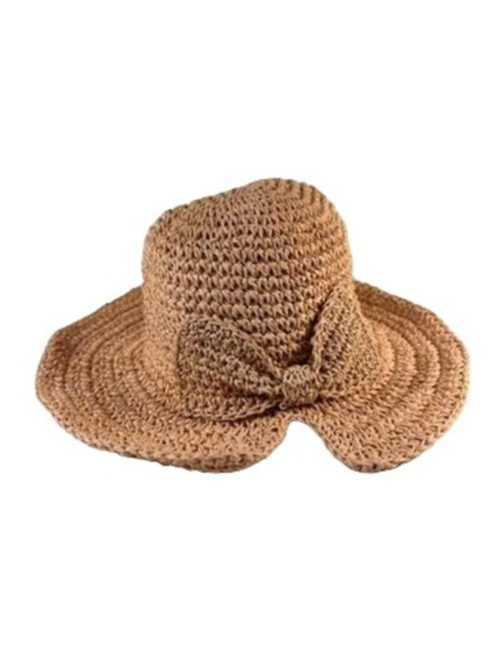 Straw Sun Hat Womens Pink Bow Lightweight Beach